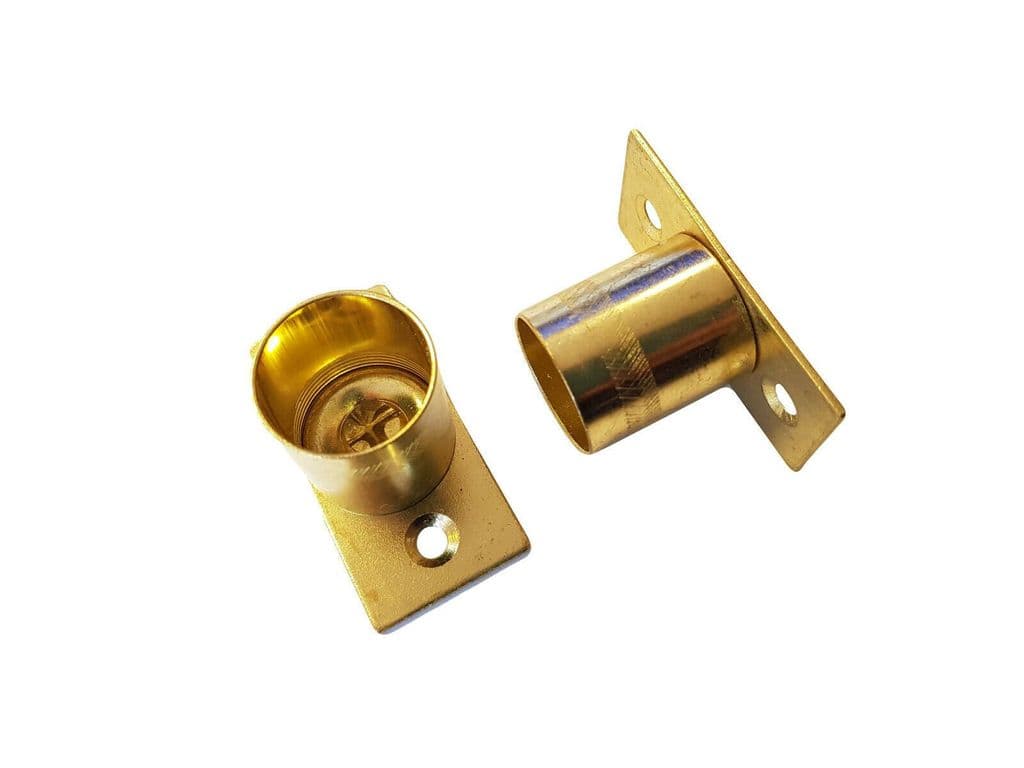 2 Brass Curtain Rod Recess Brackets 20mm Pole Support Brackets Net